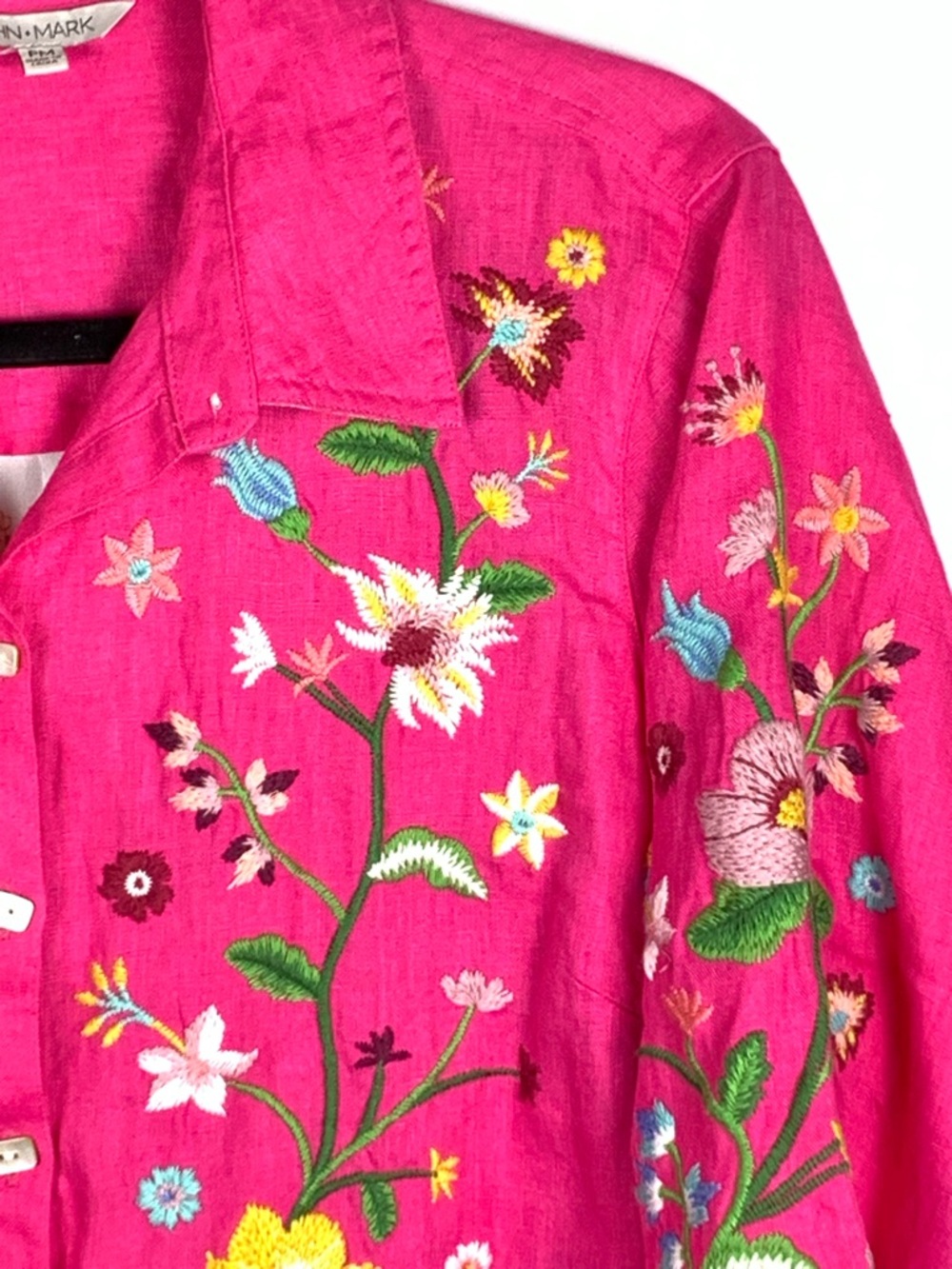 John Mark Hot Pink Textured Top - Picture 8 of 16
